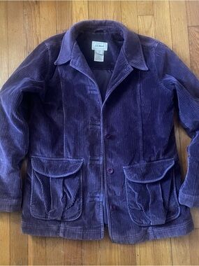 L.L.Bean Deep Purple Corduroy Button Jacket